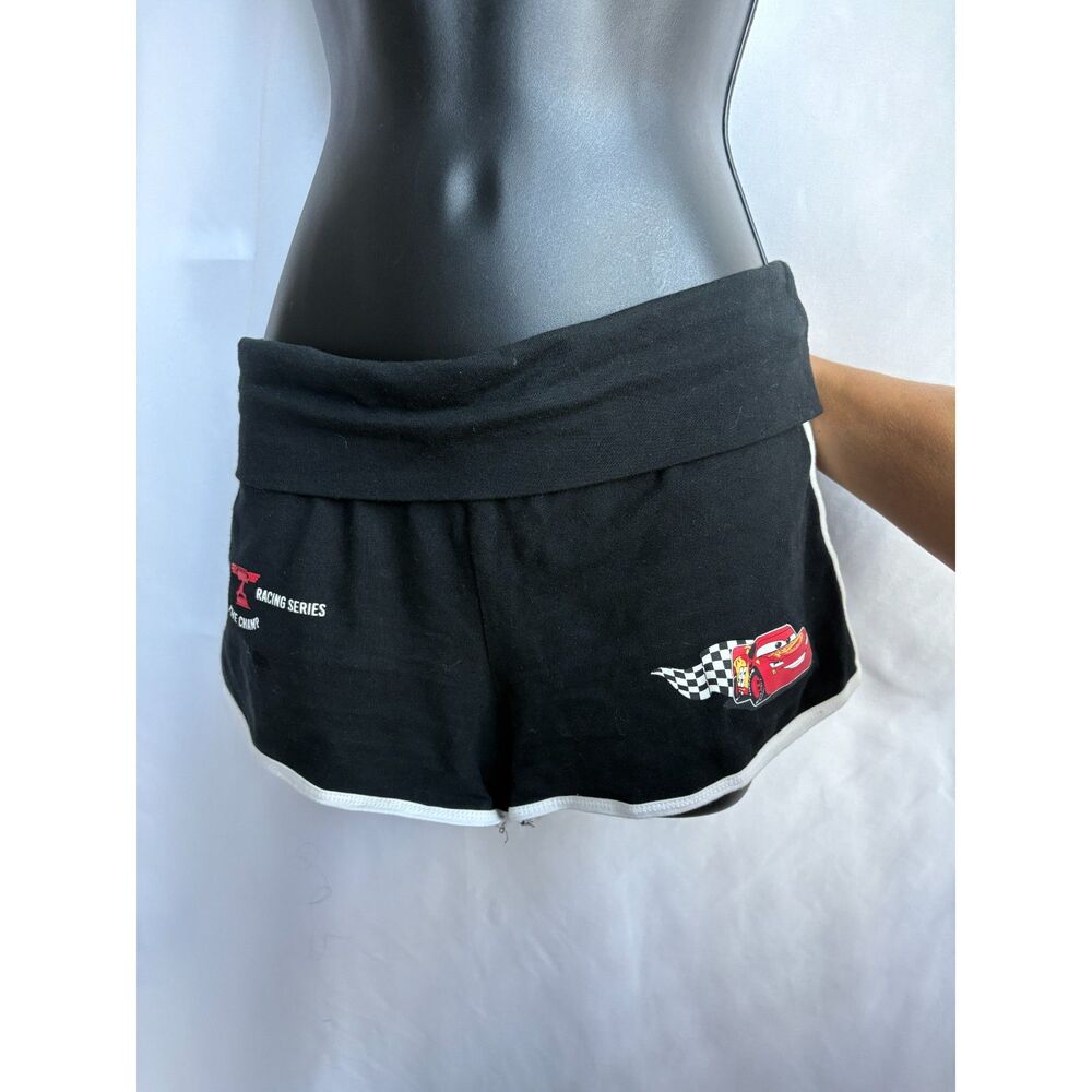 Disney Pixar Cars Lightning McQueen Foldover Shorts Booty Black Size M Cotton